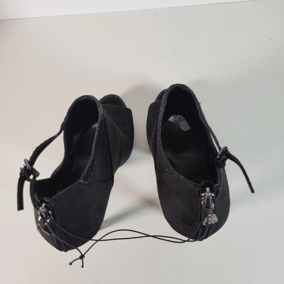 GBG Los Angeles GGCOLSEN Black Textured Snake Peeptoe Heels Women Sz 10 NWT - Picture 10 of 12